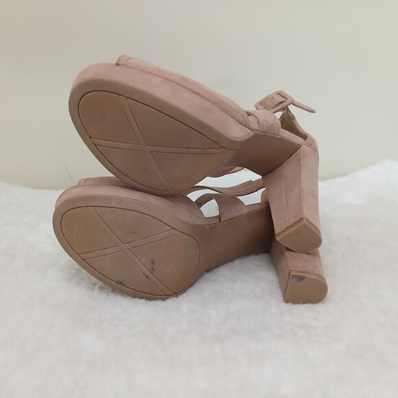 Chinese Laundry Strappy Sandals Open Toe Block Heel Blush Size 7 - Picture 6 of 9